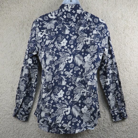 Estivaneli* Men's Long Sleeve Button Down Curved Hem Hawaiian Shirt~ Size Medium - Picture 2 of 11